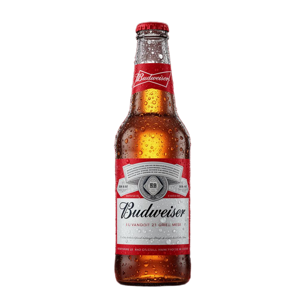Chai Budweiser 3D với những giọt nước đọng